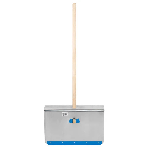 Лопата для уборки снега тротуарная, алюминиевая, 600 х 400 х 1420, деревянный черенок, Сибртех