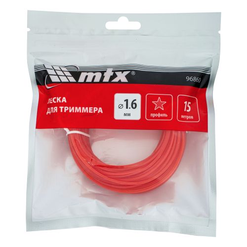 Леска для триммера звезда 1,6 мм х 15 м MTX