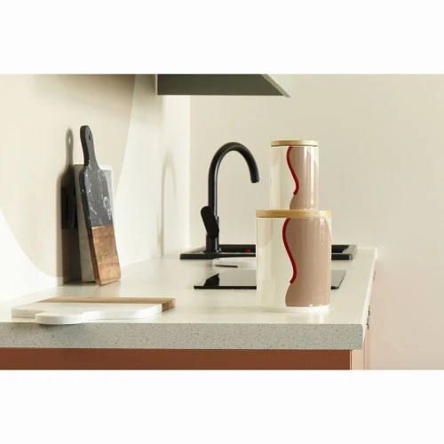 Банка для хранения бежевого цвета с авторским принтом из коллекции freak fruit, 275мл