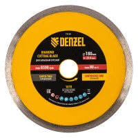 Диск алмазный сплошной, супертонкий, 180 х 25,4 мм, горячее прессование, мокрое резание Denzel