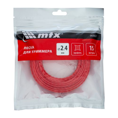 Леска для триммера витой квадрат 2,4 мм х 15 м MTX