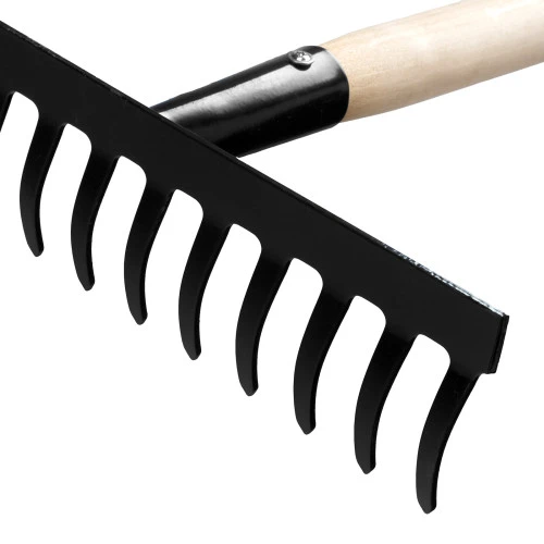 Грабли стальные, 300х1300 мм, 12 прямых зубьев, деревянный черенок, Сибртех