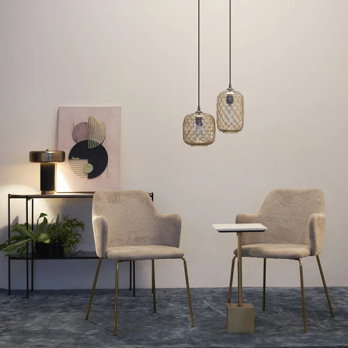 Лампа настольная stone, D27х35 см, черная/золотистая