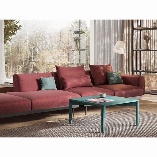 Столик кофейный saga, 75х75 см, сине-зеленый