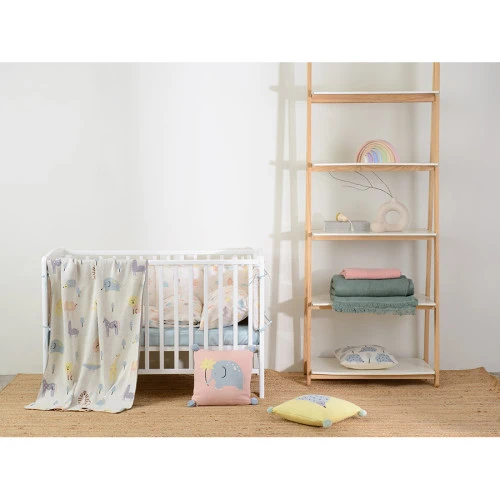 Комплект постельного белья из сатина с принтом animalia world из коллекции tiny world, 100х120 см