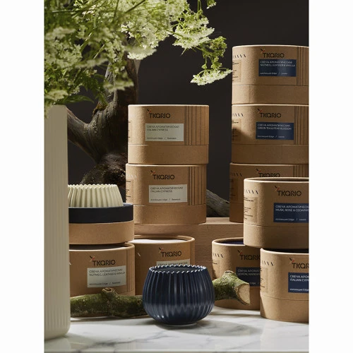 Свеча ароматическая green tea & pear blossom из коллекции edge, синий, 30 ч