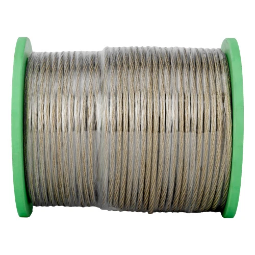 Трос металлополимерный прозрачный ПР-6.0, толщина 6.0 мм, катушка 150 метров Сибртех