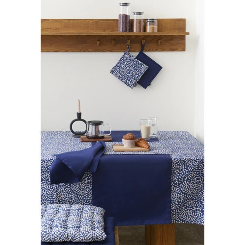 Дорожка на стол из хлопка темно-синего цвета из коллекции essential, 45х150 см