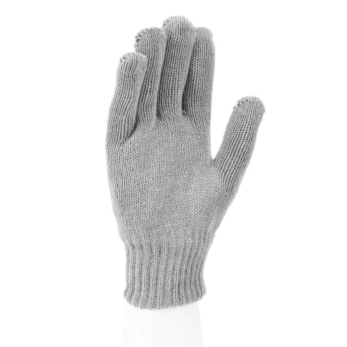 Перчатки трикотажные, акрил, двойные, серая туча, двойная манжета Сибртех