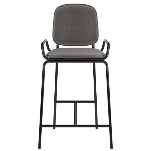 Стул полубарный ror, 2 frame, велюр, черный/серый