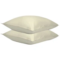 Набор из двух наволочек из сатина серо-бежевого цвета  брашинг-эффектом из коллекции essential, 70х70 см