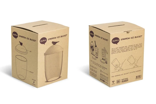 Емкость для льда sparrow, белая с зеленым декором