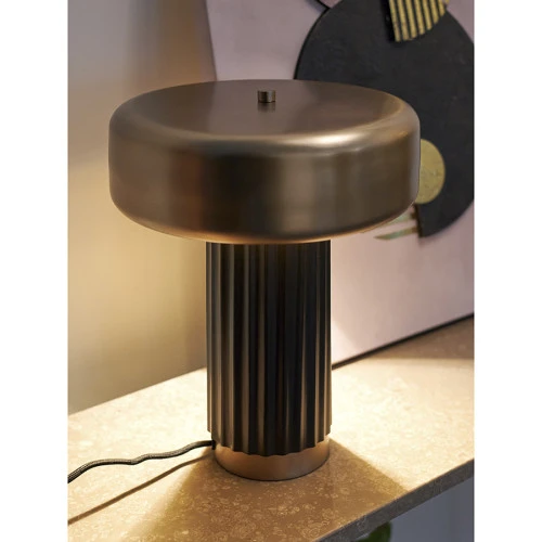 Лампа настольная stone, D27х35 см, черная/золотистая