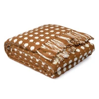 Покрывало из хлопка polka dots карамельного цвета из коллекции essential, 230х250 см