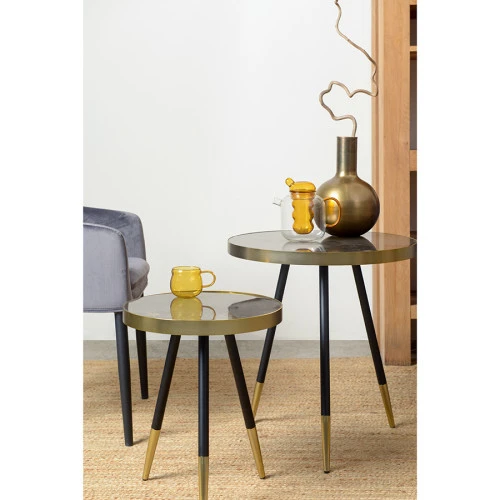 Столик hedda, D55 см, черный/матовое золото