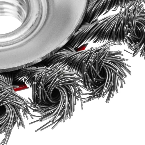 Щетка для УШМ, 100 мм, М14, "тарелка", крученая проволока 0.5 мм Matrix