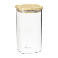 Банка для хранения квадратная glass bamboo, 1,4 л