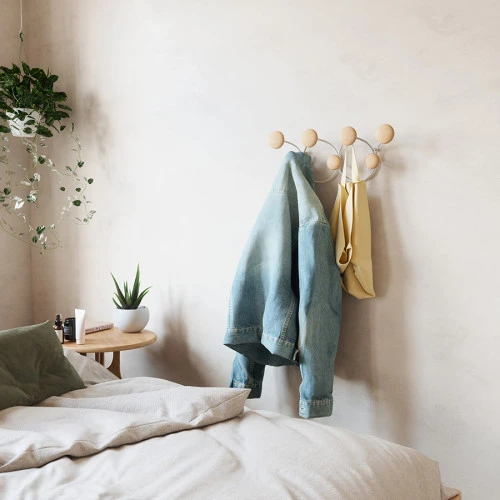 Вешалка настенная dotsy, белая/натуральное дерево