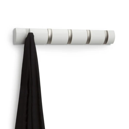 Вешалка настенная flip, 50,8 см, белая, 5 крючков