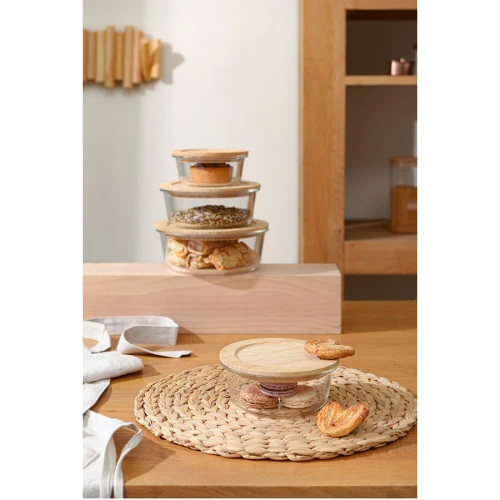 Контейнер для запекания и хранения eco store с крышкой из бамбука, 650 мл