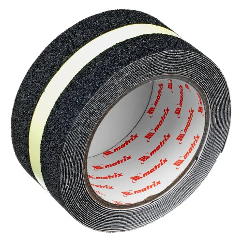 Лента клейкая противоскользящая, c фотолюминисцентной полосой 50 мм x 5 м Matrix