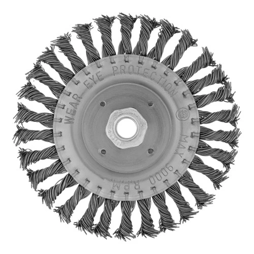 Щетка для УШМ 150 мм, М14, плоская, крученая проволока 0.8 мм Matrix