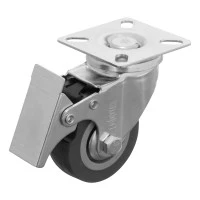 Колесо поворотное с тормозом D 50 мм, крепление  платформенное Сибртех