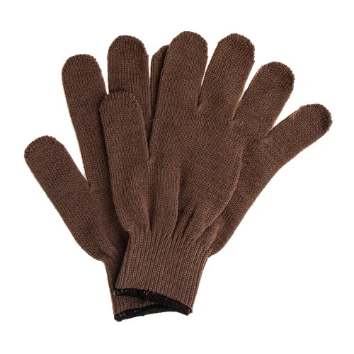 Перчатки трикотажные, акрил, коричневый, оверлок Сибртех