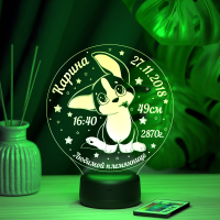 3D светильник  Ночник - Метрика с собачкой