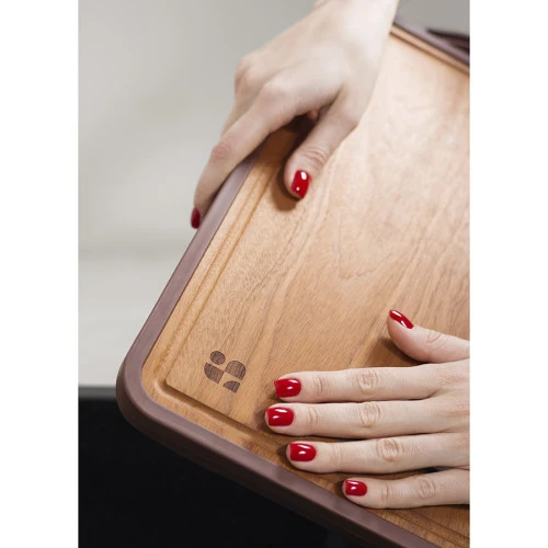 Доска разделочная двусторонняя из пшеничного волокна и черного дерева arlett, 44,5х30,5 см, сливовая