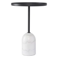 Столик кофейный lars, D40 см, черный/белый