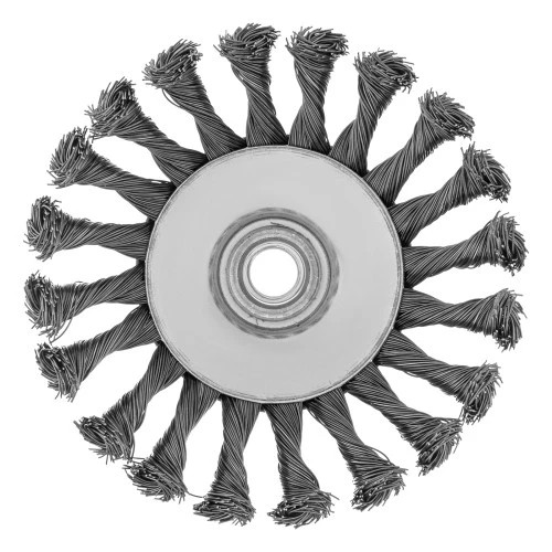 Щетка для УШМ, 125 мм, М14, "тарелка", крученая проволока 0.5 мм Matrix