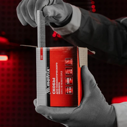 Скобы для пневматического степлера 18GA, 1.25 х 1 мм, длина 35 мм ширина 5,7 мм, 5000 шт Matrix