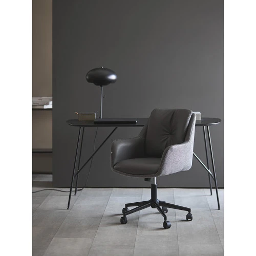 Стул на колесиках allar, экокожа, рогожка, серый