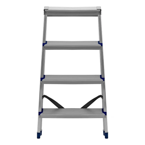 Стремянка двусторонняя 4 ступени, алюминиевая, Сибртех
