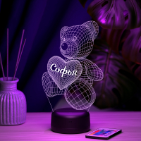 3D светильник  Светильник "Мишка с именем Софья"
