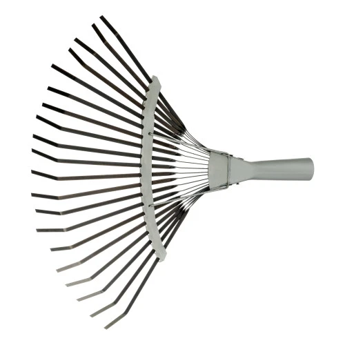 Грабли веерные стальные, 385 мм, 20 плоских зубьев, оксидированные, без черенка, Сибртех
