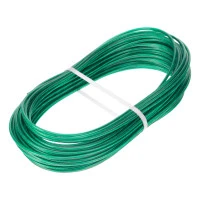 Трос металлополимерный зеленый ПР-3.0, толщина 3.0 мм, моток 20 метров Сибртех