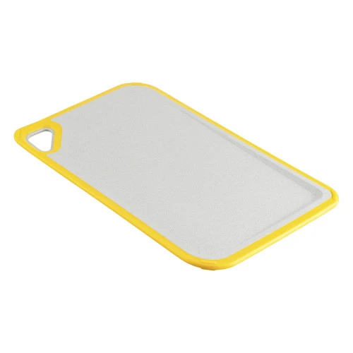 Доска разделочная из пшеничного волокна homi, 29х20 см, светло-серая с желтым кантом