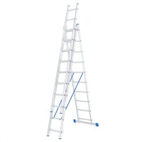 Лестница, 3 х 10 ступеней, алюминиевая, трехсекционная, Сибртех