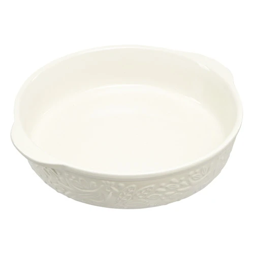 Блюдо для запекания birds of paradise, D33 см, кремовое