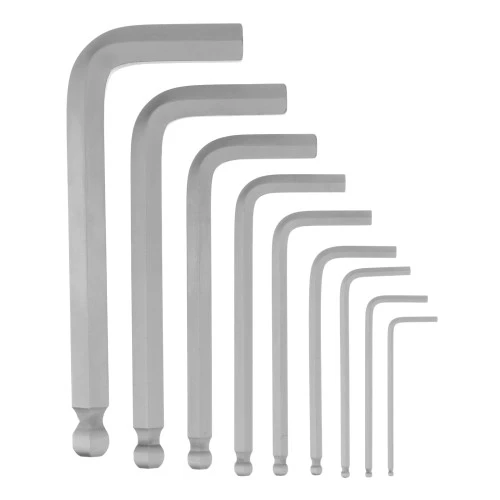 Набор ключей имбусовых, HEX, 2-12 мм, CrV, 9 шт., с шаром Сибртех