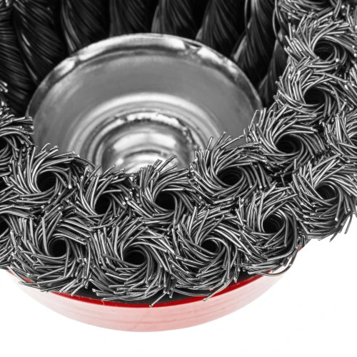 Щетка для УШМ, 100 мм, М14, "чашка", двухрядная, крученая проволока 0.5 мм Matrix