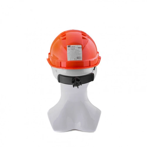 Каска защитная с храповым механизмом, Европласт, оранжевая Сибртех