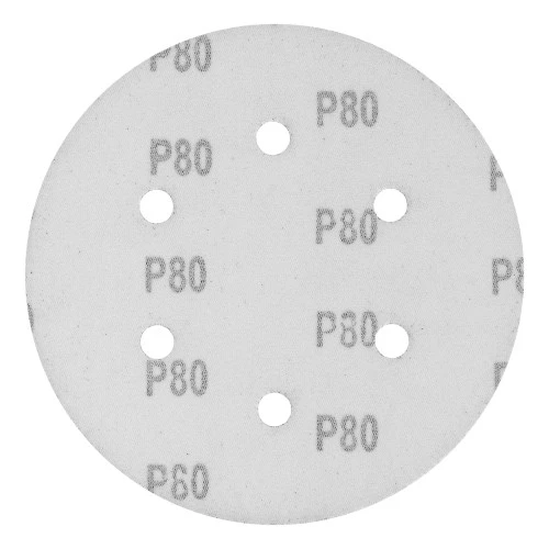 Круг абразивный на ворсовой подложке под "липучку", перфорированный, P 80, 150 мм, 5 шт Matrix