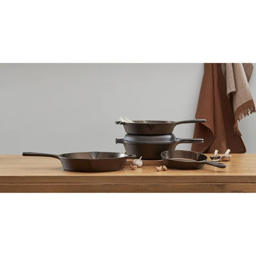 Сковорода чугунная brasen с масляной полировкой, D25 см