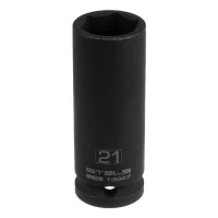 Головка ударная удлиненная шестигранная, 21 мм, 1/2, CrMo Stels