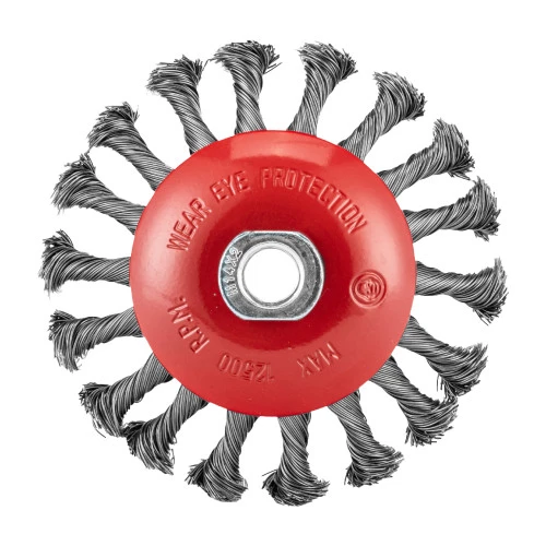 Щетка для УШМ, 115 мм, М14, "тарелка", крученая проволока 0.5 мм Matrix