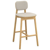 Стул барный с обивкой saga, рогожка, бежевый