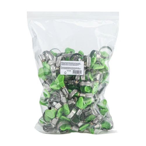 Хомуты металлические элемент крепления с формой ключа 16-25 мм, 100 штук в упаковке Сибртех